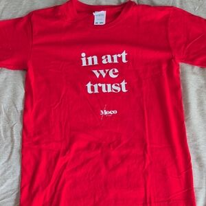 Moco Museum (Amsterdam) "In Art We Trust" Red Kids T-shirt Size 12-13